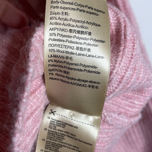 Scotch & Soda | Pink Fuzzy Boxy-Fit Cardigan Alpaca Blend Size XL - Picture 6 of 8